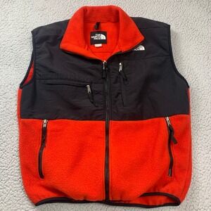 Vintage 90s The North Face Denali Vest Mens‎ XL Red Black USA Made Fleece
